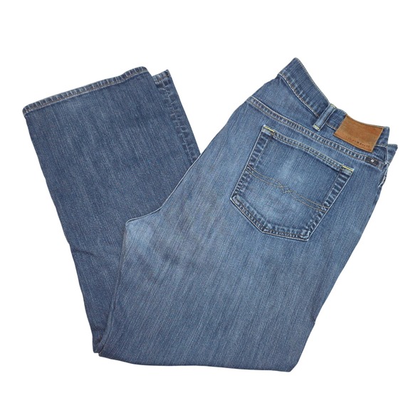 Lucky Brand Other - Lucky Brand 181 Relaxed Straight Mens Jeans 44x30 Med Wash Stretch Denim Short